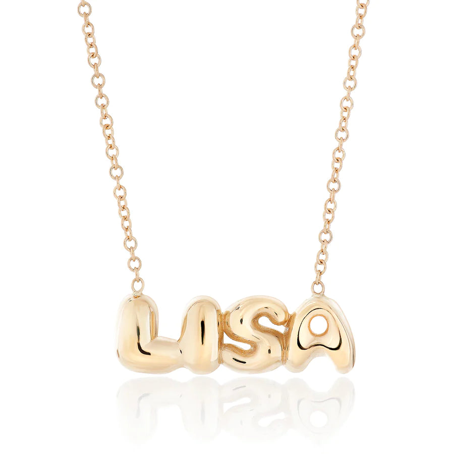 Bubble hot sale name necklace