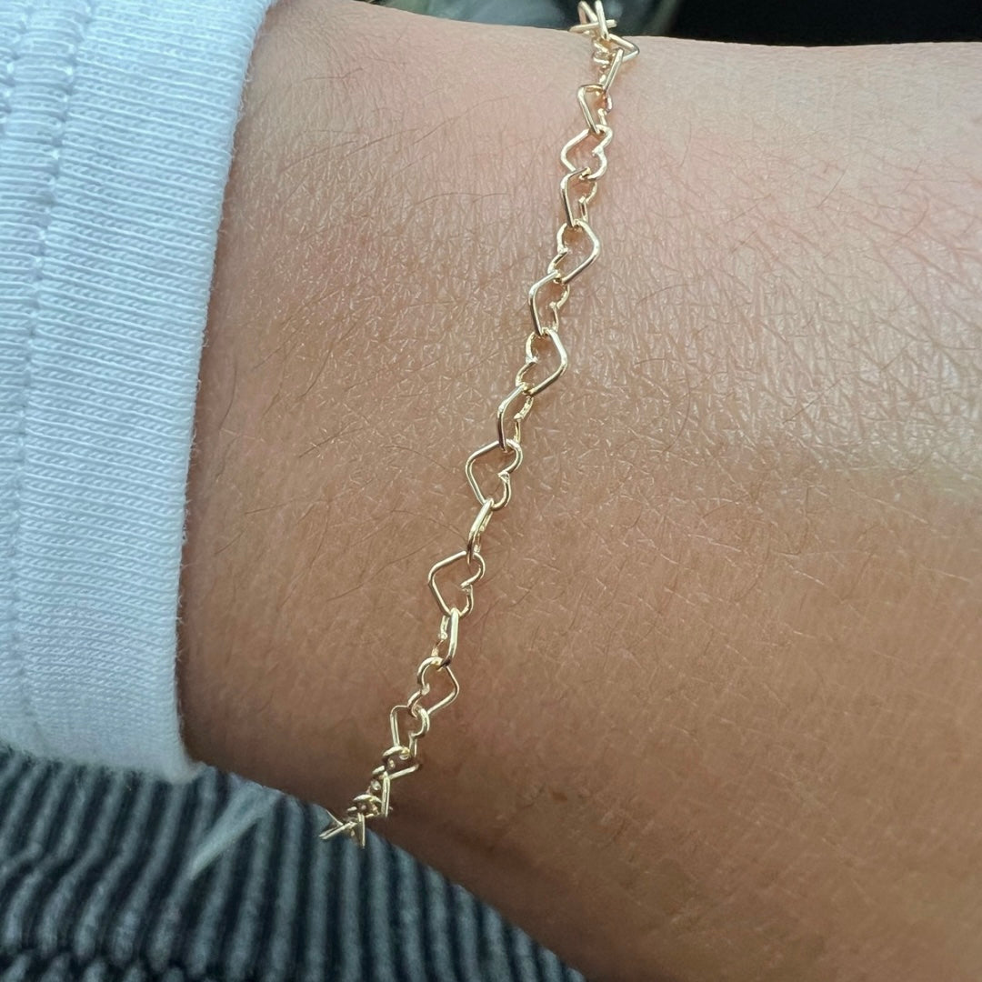 14K Heart Link bracelet