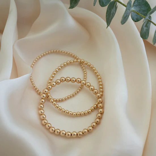 3mm gold bead bracelet