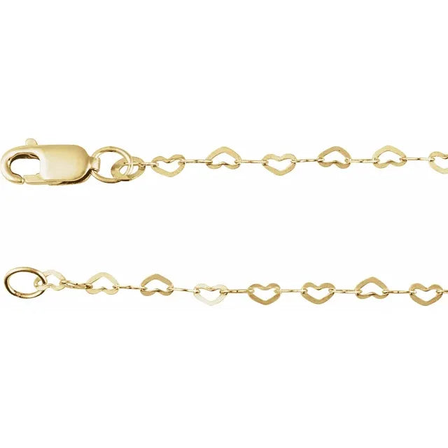 14K Heart Link bracelet