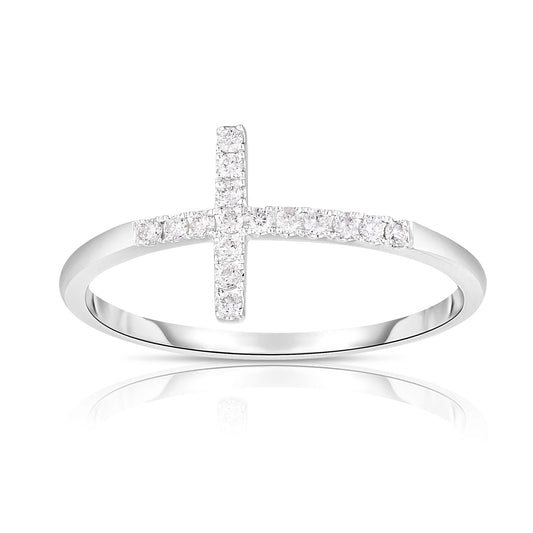 East West Diamond Cross Ring