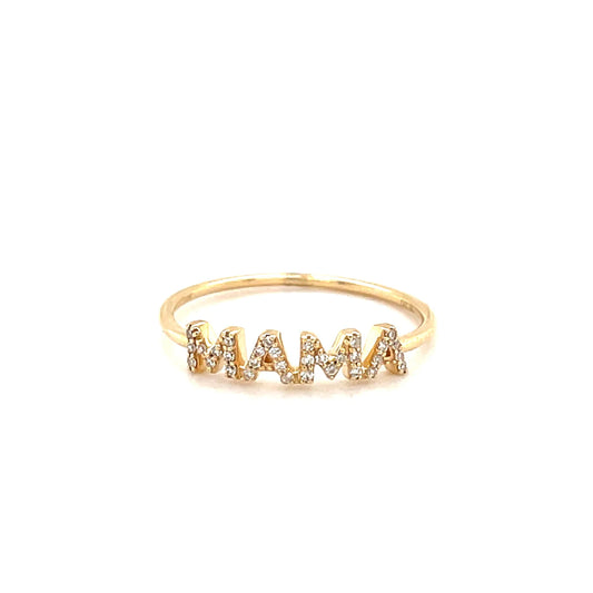 14K MAMA diamond ring